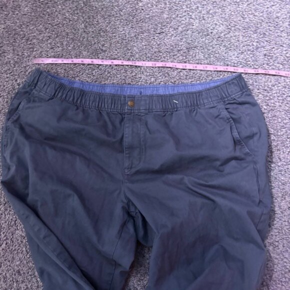 LL Bean Standard Fit Twill Pants XXL 30 Elastic Waist Casual Khaki Green - Picture 7 of 9